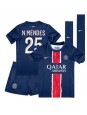 Paris Saint-Germain Nuno Mendes #25 Dječji Domaci Dres kompleti 2024-25 Kratak Rukavima (+ kratke hlače)